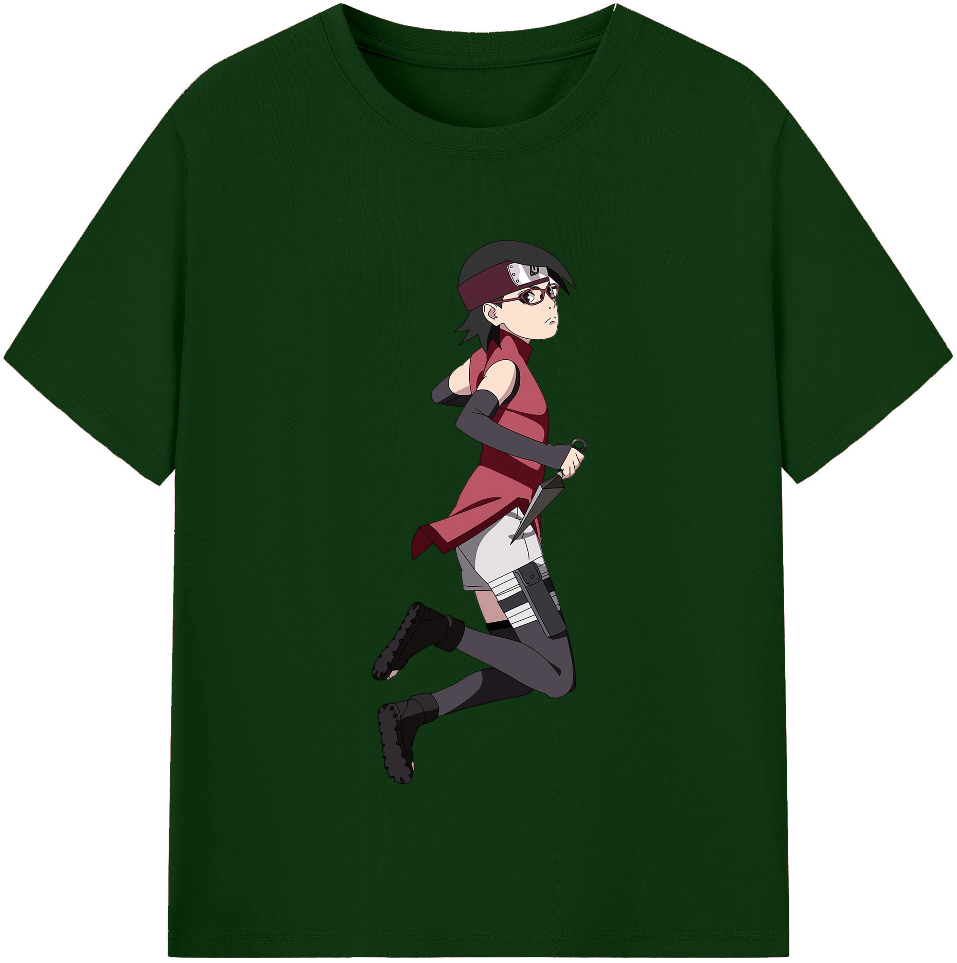 （画像用） NARUTO -ナルト- うちは サラダ Uchiha Sarada 綿100％半袖Tシャツ（フロントプリント）